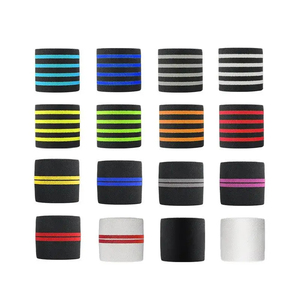 Knee Sleeve <b>Black</b> Red Striped Neoprene Breathable Hook Loop Closure Universal Unisex All Seasons Protection Weightlifting - Product Image 4