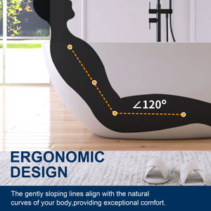 Maydon, elegante, blanco mate, moderno, independiente, bañera, superficie sólida, bañera ovalada, piedra Artificial para diseño de baño de moda - Product Image 5