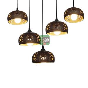 Lámpara Colgante Hecha a Mano con Cáscara de Coco, Estilo Bohemio, Redonda, para Decoración de Interiores, Sala de Estar - Product Image 2