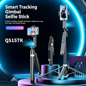 Perche à selfie extensible avec suivi IA, double éclairage d'appoint et télécommande gestuelle et Bluetooth pour le streaming en direct et le vlogging - Product Image 2