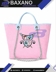 Bolsa de Lona Resistente Gamma Phi Delta Sorority, Color Rosa Claro y Azul Claro, con Correa de Cadena, Gran Capacidad, Alta Calidad, Bolsa de Moda GPD - Product Image 4
