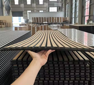 Paneles Decorativos 3D Flexibles de MDF, Madera Tallada en Gris con Tela Insonorizante y Resistente a la Humedad para Uso en Interiores, para Villas - Product Image 5