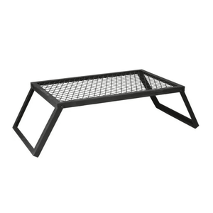 Griglia per Falò in Acciaio al Carbonio Resistente 24" X 16" con Gambe Pieghevoli Nera per Cucina all'Aperto - Product Image 1