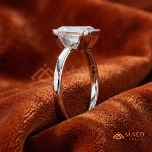 White Gold Polished Radiant <b>Solitaire</b> – Sleek Architectural Half-Bezel Promise <b>Ring</b> Radiant Cut Half-Bezel <b>Solitaire</b> <b>Ring</b> - Product Image 2