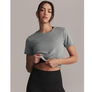 T-shirt court d'été pour femme, coupe classique, couleur personnalisée, taille sur mesure, broderie de logo, coton et polyester, manches courtes - Product Image 5