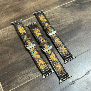 2025 vente en gros nouveauté usiné en cuir véritable fleur Design bracelet de montre pour hommes et femmes bracelets de montre de luxe avec fermoir en métal - Product Image 4