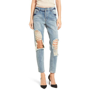 Pantalon en jean pour femme de haute qualité, couleur bleue, décontracté, pour tous les jours, style streetwear, respirant, taille haute, coupe droite - Product Image 5