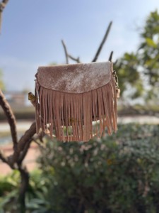 Hair on Hide Fur Leather Fringe Sling Monedero Elegante Multi Usos Crossbody Nuevo diseñador Multi Usos Mujeres Sling Monedero - Product Image 2