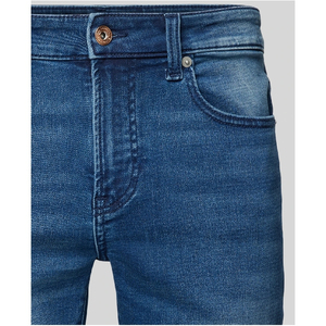 Unisex Mid Waist Solid Color Denim Bermuda Shorts Ripped Washed Casual Style Drawstring Closure 100% Cotton Breathable Front - Product Image 3