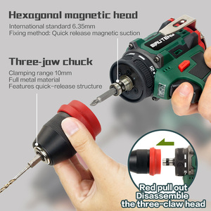 สว่านเจาะกระแทกมอเตอร์แบบไม่ใช้กุญแจสว่านเจาะ5.0AH ความเร็วแปรผัน43Nm แบตเตอรี่โครงสร้างโลหะแรงบิดสูงสุด - Product Image 4