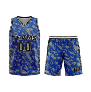TEAMS Basketball Jersey Set Sublimated V-<b>Neck</b> Sleeveless Mesh Uniform Moisture Wicking Athletic Fit Unisex Adult All Seasons - Product Image 1