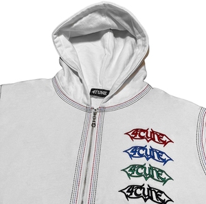 HO Sweat à capuche pour homme à manches longues, entièrement zippé, avec logo personnalisé, en coton 3D délavé à l'acide, respirant et à séchage rapide, avec capuche à visière ronde - Product Image 1