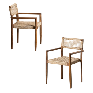 Chaises de salle à manger en rotin de couleur naturelle, meubles d'intérieur et d'extérieur, chaises de salle à manger en bois, meubles pour hôtels et restaurants - Product Image 4