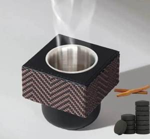 Brûleur à encens Mubkhar en bois moderne, porte-encens arabe avec un style décoratif traditionnel du Moyen-Orient - Product Image 2