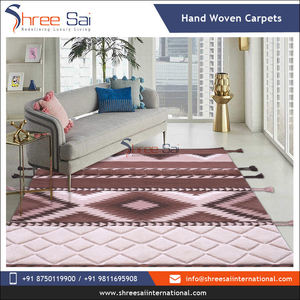 <b>Neutral</b> Cotton Rug Flat Weave Washable Minimalist Dhurrie for Bedroom Lounge or Scandinavian Inspired Decor at Wholesale Price - Product Image 3