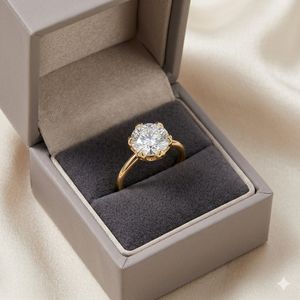 Anillos de Diamantes Solitarios de Moissanita en Oro de 14K para Mujer, con Engaste de Seis Puntas, para Compromiso, Boda, Aniversario o Propuesta - Product Image 3
