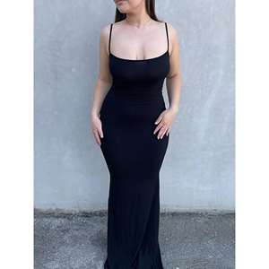 Robe longue moulante décontractée d'été pour femme, mode féminine, manches longues, épaules dénudées, grande taille, sexy, à sequins, florale, respirante, écologique - Product Image 5