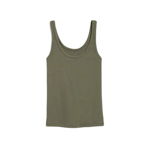 Women's Summer Fitness Tank <b>Top</b>-Spandex/Cotton Canvas Fabric Breathable Quick Dry Eco-Friendly Solid Color <b>Low</b> Price - Product Image 1