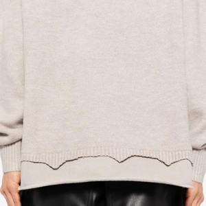Pull en tricot à col rond surdimensionné pour femme, couleur unie, manches longues, épaules tombantes, vêtement d'automne, coupe classique, 100% acrylique - Product Image 5
