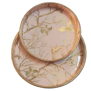 ใหม่นอร์ดิกคริสต์มาสแสงไม้และเคลือบพิมพ์ถาดกาแฟในครัวเรือนสแควร์ Acacia ถาดเสิร์ฟไม้ราคาขายส่ง - Product Image 1