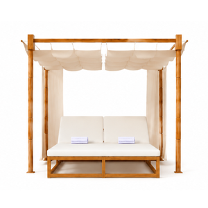 Cama de Día de Lujo de Madera para Exteriores con Toldo para Resort, Jardín, Patio, Piscina, Muebles de Descanso y Tumbona - Product Image 4