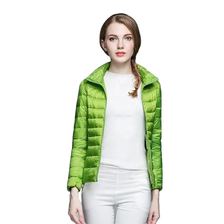 Chaquetas acolchadas para mujer, abrigo de burbujas de Invierno para mujer, chaquetas acolchadas con cremallera, chaqueta cálida, ropa informal, bloque de color sólido