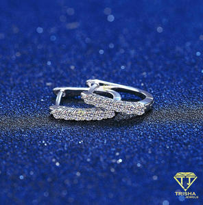 Moissanite Diamond Hoop Earrings 925 Sterling <b>Silver</b> Wedding Jewelry Sparkling Luxury Earrings For Women Gift - Product Image 4