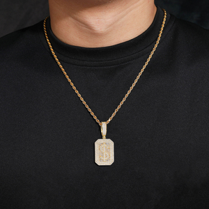 Moissanite <b>Dog</b> <b>Tag</b> Pendant With Chain Iced Out Luxury Hip Hop Mens Statement <b>Necklace</b> Bold Fashion Jewelry Gift - Product Image 2