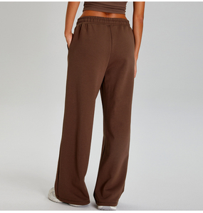 Pantalon de survêtement droit pour femme, taille élastique, décontracté, ample, en molleton de coton, style automne - Product Image 4