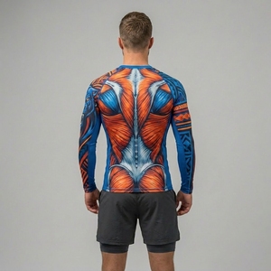 Nouveauté : Rashguard personnalisé pour homme, manches longues, sublimation, imprimé MMA, en vente, fabriqué avec les meilleurs matériaux - Product Image 2
