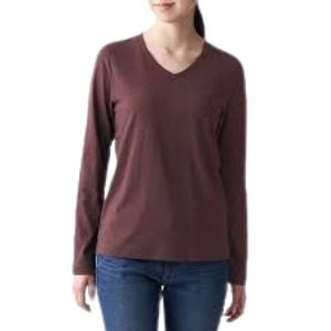 Fabricant de vêtements pour femmes, fournisseur de hauts à manches longues, t-shirt pour femmes à col en V, confortable - Product Image 1
