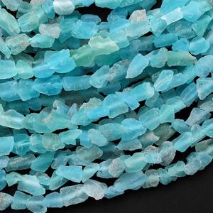 ลูกปัดอะพาไทต์ดิบแบบหยาบ รูปทรงอิสระ สีฟ้าเจมมี่ซีโฟม ขัดด้วยมือ สำหรับทำเครื่องประดับ - Product Image 6