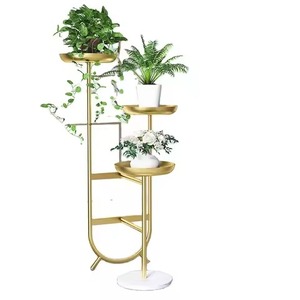 Soporte para plantas de cerámica blanca texturizada con diseño acanalado vertical, base de metal negro, juego de tres para decoración de esquinas, producto verificado de alta demanda. - Product Image 3