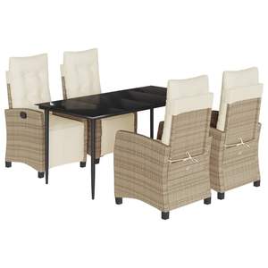 Conjunto de Comedor de Jardín de Ratán Sintético Color Beige con Fundas Extraíbles Estándar - Product Image 2