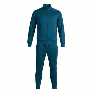Ensemble de survêtement pour homme, veste et pantalon à fermeture éclair intégrale, respirant, décontracté, couleur unie, coupe classique, vêtements d'automne - Product Image 1