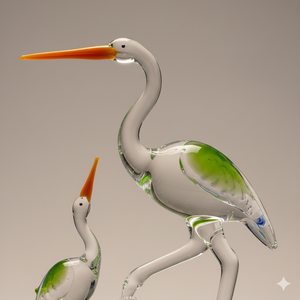 Figura de Cristal Hecha a Mano de la Familia Pelican y Juguete Decorativo Navideño de la India (Rajasthan) - Product Image 5