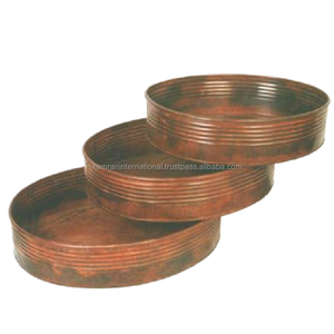 Macetas de flores de metal marrón ecológico Hogar y restaurante jardín planta decorativa Juego de 3 - Product Image 1