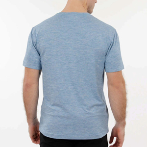 เสื้อยืดลำลองผู้ชายสีฟ้าอ่อน ผ้าฝ้าย แขนสั้น สีพื้น ระบายอากาศได้ดี เหมาะสำหรับใส่ในฤดูร้อน เสื้อยืดผู้ชาย เสื้อยืดแขนสั้น - Product Image 3