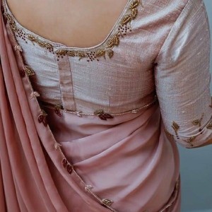 ATTRACTIVE RANGOLI SOIE TRAVAIL À LA MAIN SAREE AVEC BLOUSE INCOSÉE BÉBÉ ROSE - Product Image 4