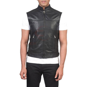 Wholesale New Loose Fit Top Selling <b>Leather</b> <b>Vest</b> Custom Size <b>Leather</b> <b>Vest</b> Solid Colo Breathable <b>Leather</b> <b>Vest</b> For Online Sale - Product Image 1