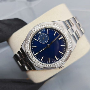 Reloj de Hombre Elegante y Romántico de Lujo para Negocios, con Bisel con Incrustaciones de Diamantes, Esfera Azul, Casual, para Viajes, Automático, Mecánico - Product Image 3