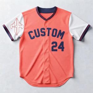 Maillot de baseball sportif avec impression sublimée et logo blanc pour homme, 100 % polyester haute qualité, manches courtes - Product Image 2