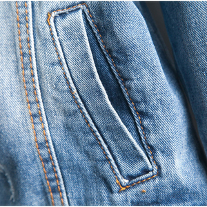 Women's Autumn Washed <b>Denim</b> <b>Jacket</b> Modern Fashion Casual Style Breathable Everyday Comfort <b>Cropped</b> Fit Durable Stitching Custom - Product Image 6