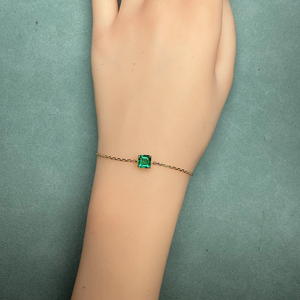 Emerald Cut Diamond Bracelets Necklace 925 Silver Minimalist Women's Everyday Wear - Product Image 3