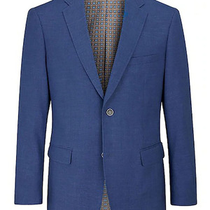 Blazer bleu pour homme SHAGHAF, simple boutonnage, revers cranté, style italien, costume d'affaires, anti-plis, polyester tissé 220g, coupe classique - Product Image 5