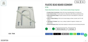 Plastic Bead Board Economy Gray Flocked Jewelry Making Tool Bead Organizer Tray Multi Compartment Design | Item No GS-79A - Product Image 3