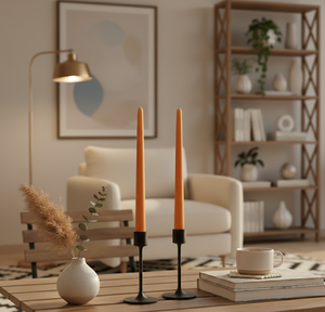 Juego de 2 Velas Cónicas de Parafina Hechas a Mano, sin Humo |   Decoración Navideña para Salas de Estar y Dormitorios - Product Image 1