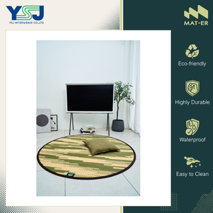 พรมกลางแจ้งดีไซน์ทันสมัย คุณภาพมาตรฐาน หรูหรา กันน้ำ ผลิตจากโพลีโพรพิลีน 100% รูปทรงกลม มีจำหน่าย - Product Image 3