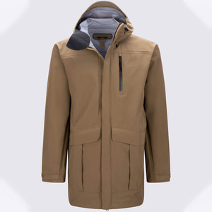 Men's Hooded Waterproof Puffer Jacket Long Casual <b>Winter</b> Outerwear Polyester Shell Zipper Closure Solid Color <b>Thick</b> <b>Coat</b> - Product Image 1