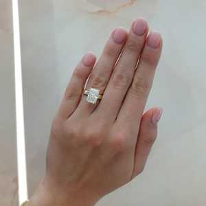 Custom 4ct Radiant Cut Lab Grown Diamond Engagement <b>Ring</b> 10k 14k Solid <b>Gold</b> Classic Prong <b>Set</b> Solitaire Wedding <b>Ring</b> Anniversary - Product Image 5